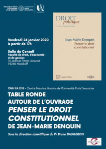 24 janvier 2020 - table ronde "Penser le droit constitutionnel" - affiche