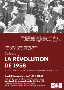 Affiche_La révolution de 1958_22 & 23 oct 2018