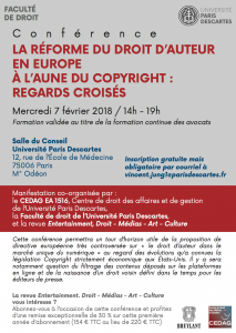 Cedag_La réforme du droit d'auteur à l'aune du Copyright_7 fév 2018_Affiche