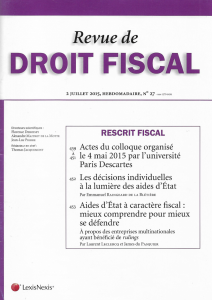 CMH - Revue de droit fiscal - 2015
