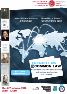 9 oct 2018_French Law vs Common Law, acte II_affiche