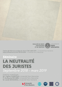 Affiche_La neutralité des juristes_séminaire 2018-2019