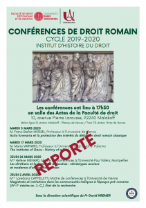 IHD - Droit romain 2020 - Affiche